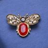 Blucome Big Crystal Bee Brooch Golden Openwork Wings Women Party Clothing Accessories Insect Beetle Brooches