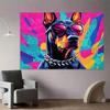 2D Pop Art Dobermann Hintergrund Bunter Spritzer Hintergrund Studio Fotografie Hintergrund