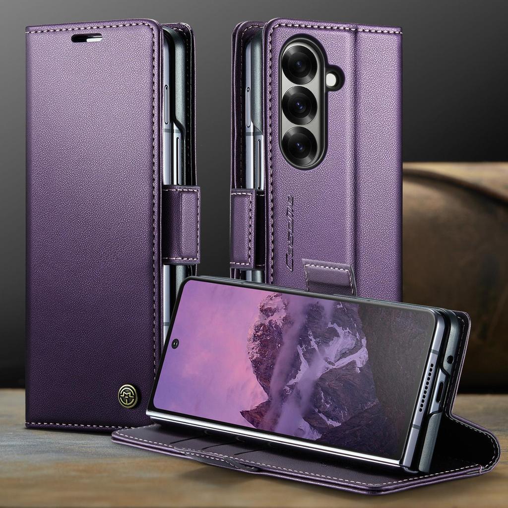 CaseMe For Samsung Galaxy Z Fold 7 Magnetic Flip Leather Wallet Case Skins Cover