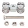4 Wheel Pulley Assembly Stainless Steel Deep Groove Ball Bearing Roller Pulley for Small Trolley