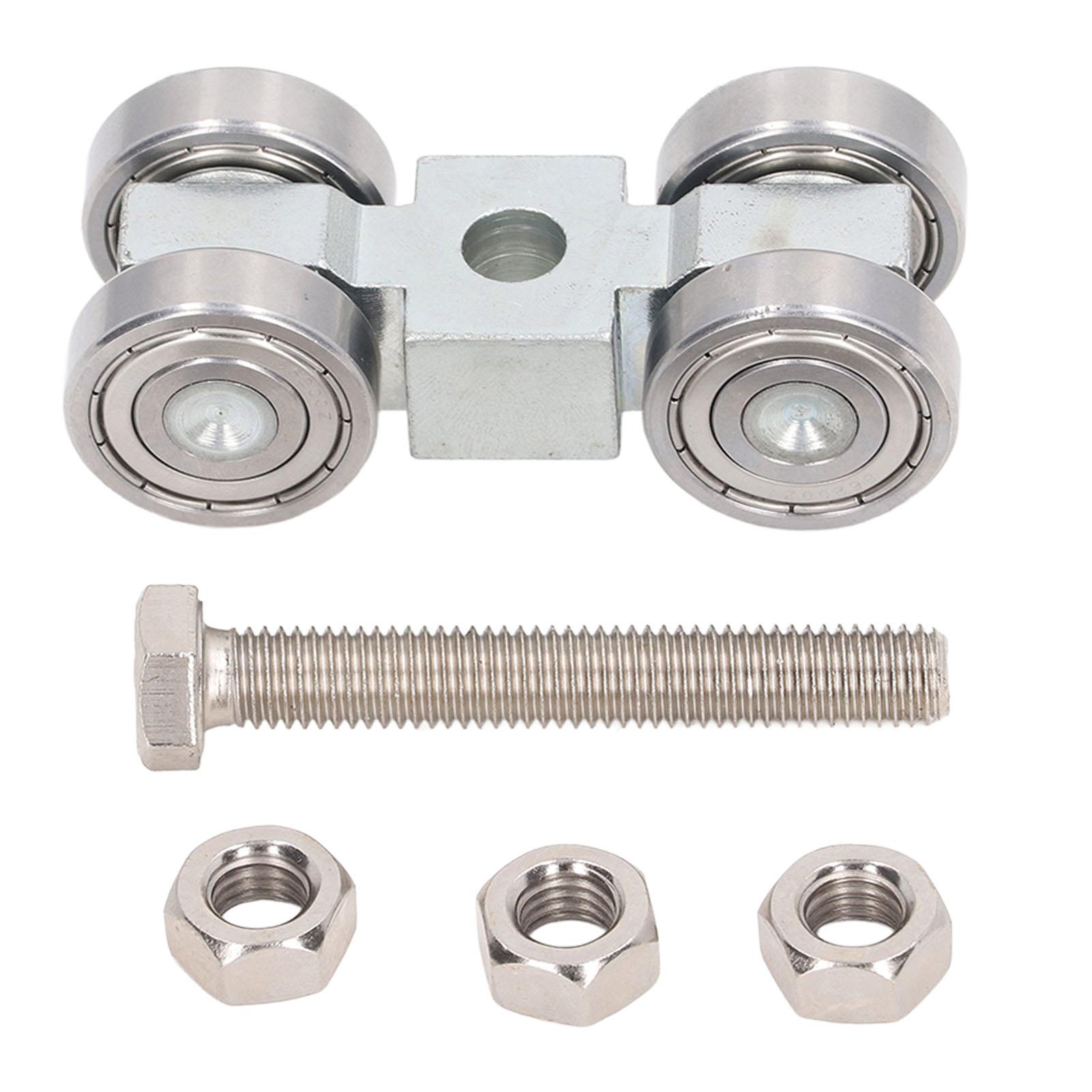 Cmperipheral 4 Wheel Pulley Assembly Stainless Steel Deep Groove Ball Bearing Roller Pulley For Small Trolley