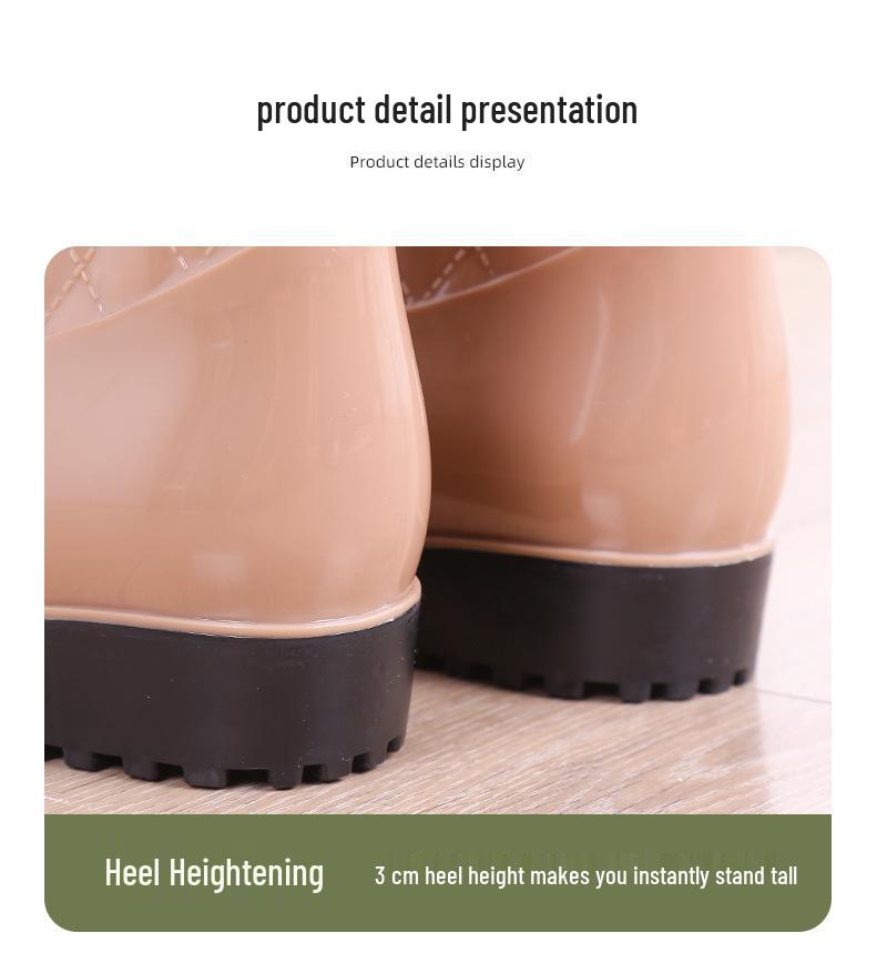 Damskie Kalosze do Połowy Łydki - Antypoślizgowe, Grubo Podeszwowe, Wodoodporne z Ciepłą Bawełnianą Podszewką na Jesień/Zimę