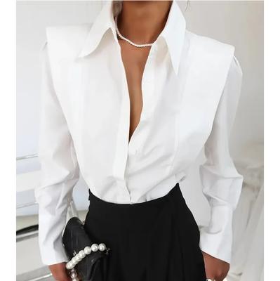 Visų sezonų marškiniai Moteriška mada Elegantiški laisvalaikio ilgomis rankovėmis marškiniai viršutiniai drabužiai Šventiniai vakarėlių viršutiniai drabužiai ir palaidinės Moteriški drabužiai