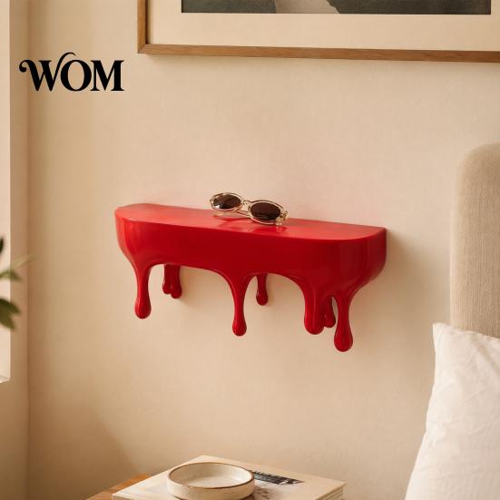 Dripping Floating Shelf Melting Wall Shelf, 3D Printed Fun Creative Decor Display for Home Storage Living Room Matte Finish