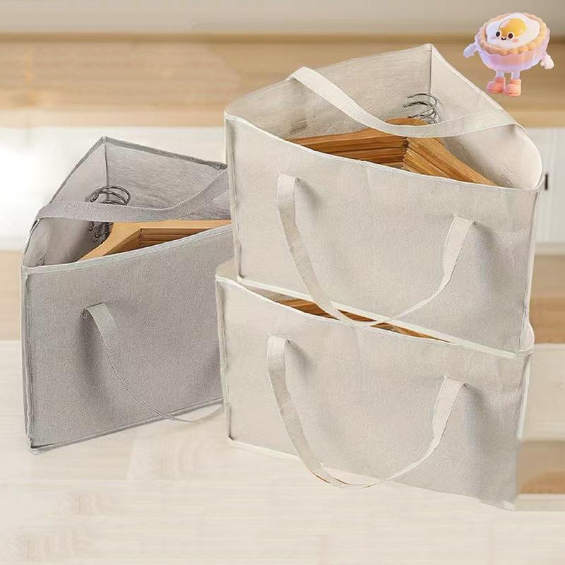 Triangular Hanger Storage Bag, Fabric Clothes Storage Basket With Handle And Base, Can Save Hanger Storage Space