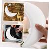 SHINEOFI 10pcs Moon Shaped Foam Christmas Tree Ornaments Unfinished Craft Adornments for Holiday Decor for Projects Arts and Crafts and Festive