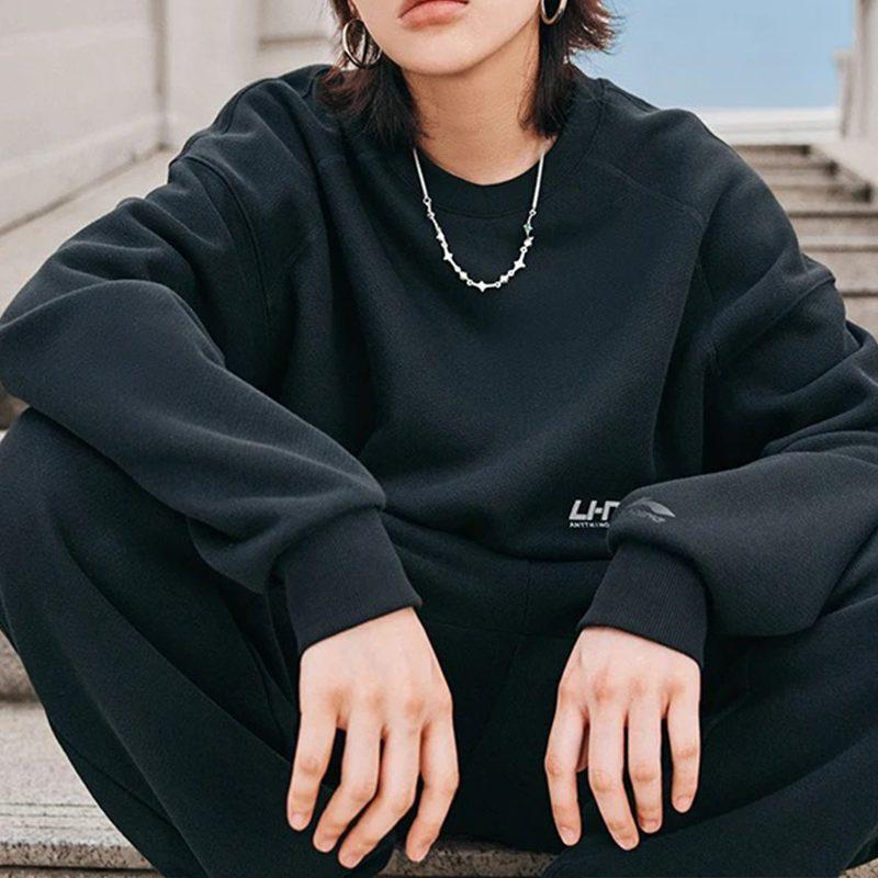 Li Ning Sports Fashion Collection Sweatshirt Unisex Black AWDTB41-6