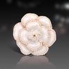 Trending French-Style Pearl Camellia Brooch - Korean Flower Lapel Pin Accessory