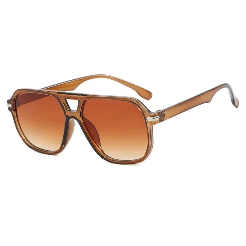 Fashion Double Beam Rivet Square Sunglasses Women Luxury Brand Designer Retro Sun Glass Vintage Shades Eyewear