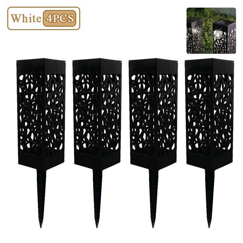 1-8PCS Outdoor Solar Lights Waterproof LED Hollow Pattern Garden Lamp Auto Sensor Pathway Lighting for Yard Patio Decoration