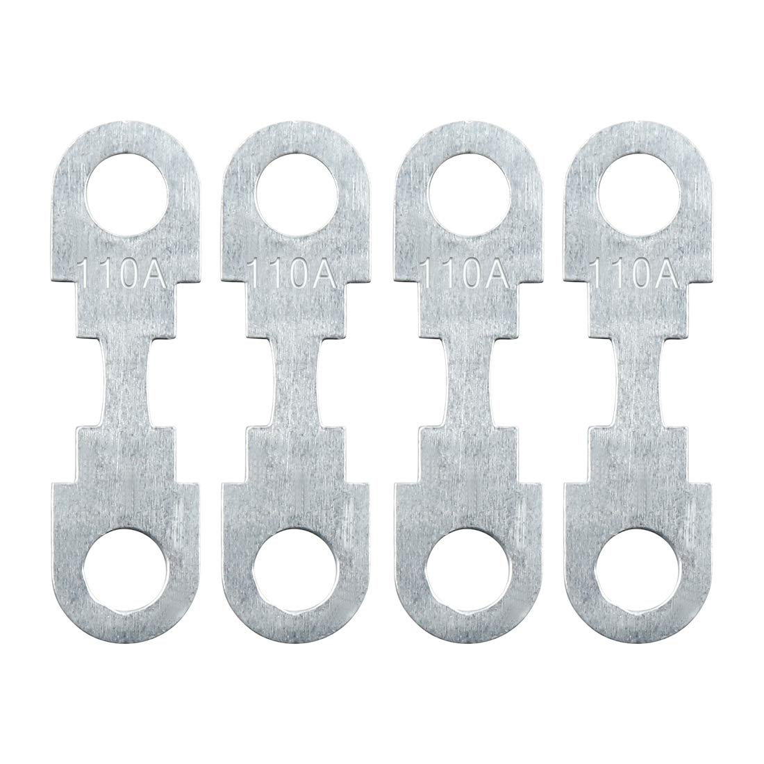 

uxcell 110A Flat Fuse Strip Metal Silver Tone Car Auto DC 32V Universal 4pcs