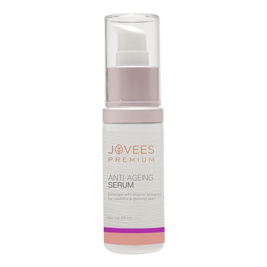 Jovees Premium Anti Ageing Serum 50Ml | Reduces Fine Lines & Wrinkles | Brightens Skin | Evens Tone | Hydrates & Adds Radiance For Youthful Glow