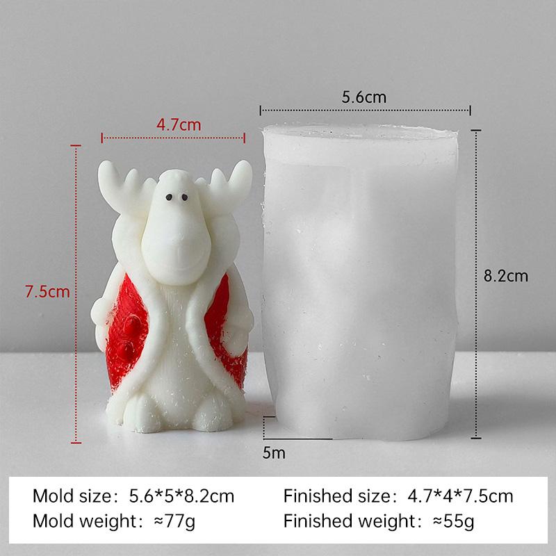DIY Weihnachts-Serie Schneemann Schneestiefel Silikonform Handgemachte Aroma-Kerzenform Weihnachts-Elch Glocken Kerzenherstellungszubehör
