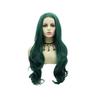 Green Long Wavy Synthetic Lace Front Wig Heat Resistant High Temperature Fiber Wig With Natural Hairline Preplucked for Women