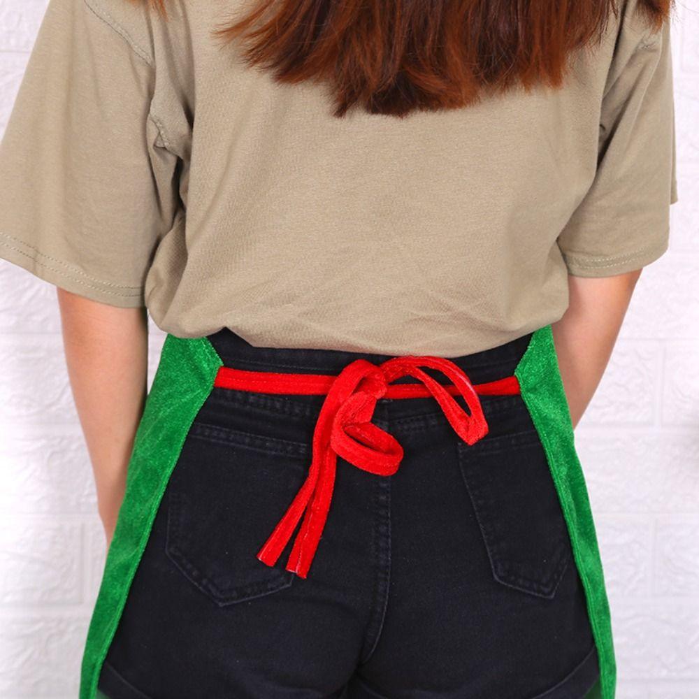 Cartoon Santa Claus Apron Velvet Kitchen Cooking Apron Gift Christmas Aprons  Festive