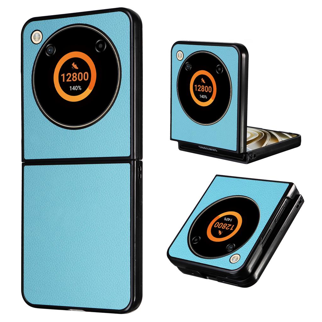 For ZTE Libero Flip A304ZT/nubia Flip 5G Case Litchi Texture PU Leather Coated PC Phone Shell