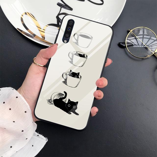 

Чехол с милым кроликом и котом для Samsung Galaxy A73 A53 A33 A72 A52 A32 A22 A21 A13 A21s 5g A50, роскошный чехол из закаленного стекла For Samsung A71