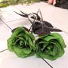 Deeply Affectionate Red Artificial Rose Black Flower, Single Stem Decorative Arrangement for Living Room or Halloween