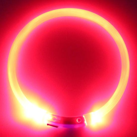 LED Dog Collar Rechargeable Luminous USB Charging Puppy Light Up Collar for Outdoor