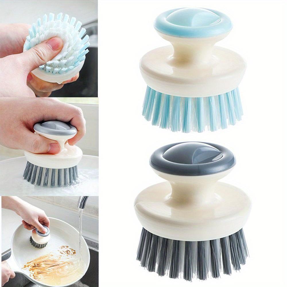 Multipurpose Dish Brush with Handle Kitchen Scrub Brushes for Cleaning Dish Scrubber with Stiff Bristles for Sink Pots Pans