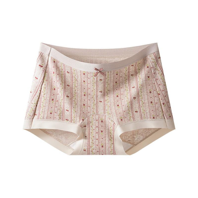 

Ladies Spring and Autumn Floral Pure Cotton Print Fresh Garden Style Flat Angle Underwear XL фіолетовий