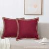 Deluxe Linen Trimmed Pillowcase Organic Burlap Fabric Sofa Cushion Case Textured Pillow Cover Luxury Home Decor