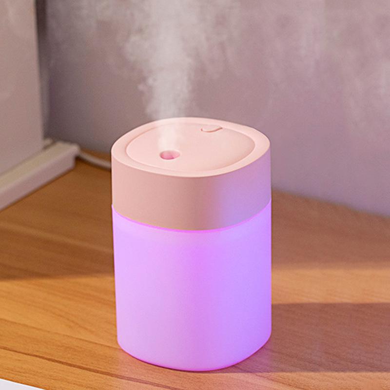 Mini USB Humidifier with Seven-Color Ambient Light for Home, Bedroom, and Car