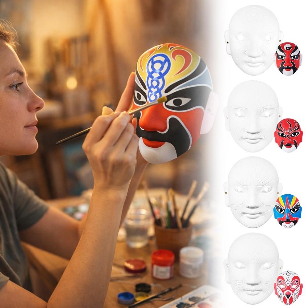 Bemalbare Halbmaske Vollgesichts-DIY-Maske Kostüm-Requisite Handbemalte Maske Lustige Maskerade