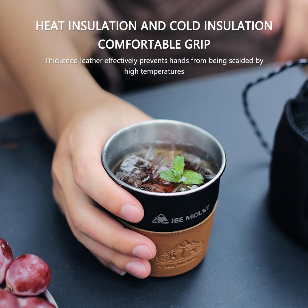 300ml Beer Wine Cups Outdoor Camping Cup Portable Stainless Steel Tea Coffee Milk Mug Stackable Lightweight for Travel Hiking