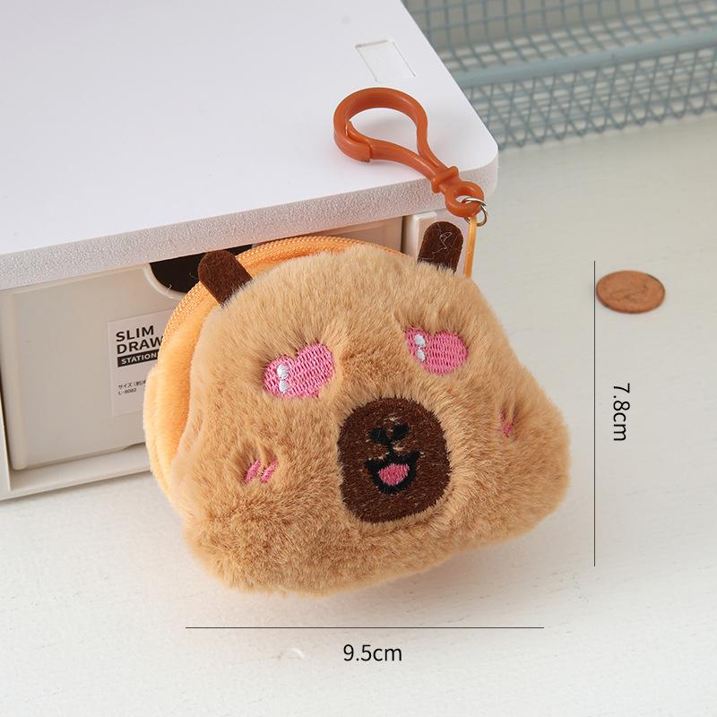 

Креативный плюшевый кошелек для монет в виде капибары в стиле аниме Кавайный мини-кошелек для монет Круглые мультяшные сумки Подвеска