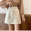 Summer Denim Half-body Skirt Tide Women's Pure Colour High Waist Thin Leisure Package Hip Short Skirt