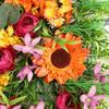 45cm Artificial Fall Swag Harvest Teardrop Wreath Autumn Sunflower Wreath Door Hanging Ornaments Fall Teardrop for Thanksgiving Fall Festival Decor