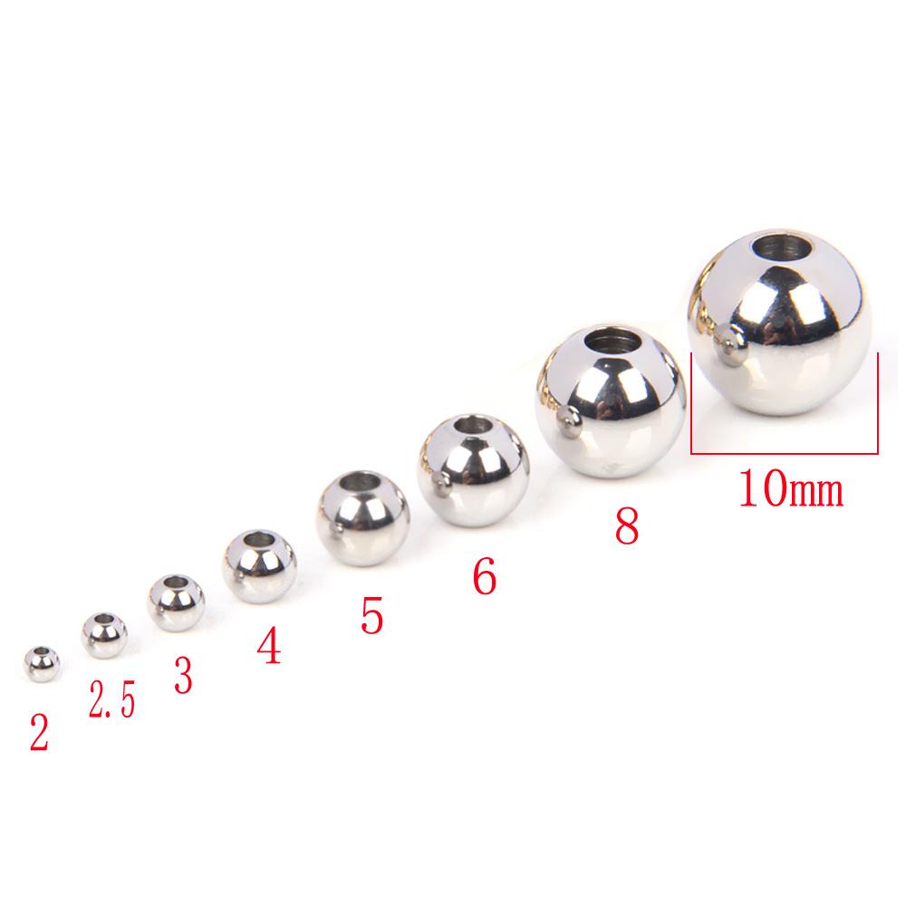 15-100Pcs/Lot 2-10mm Stainless Steel PVD Plated Gold Loose Spacer Beads Ball for Making Bracelets Jewelry Accessories Finding