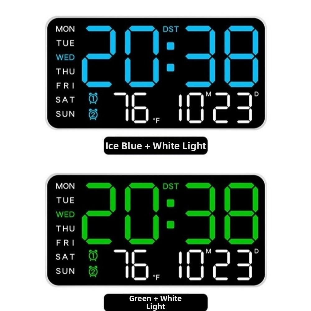 Large Display Digital Wall Clock Week Date Display Electronic Table Clock LED Alarm Clock  Bedroom