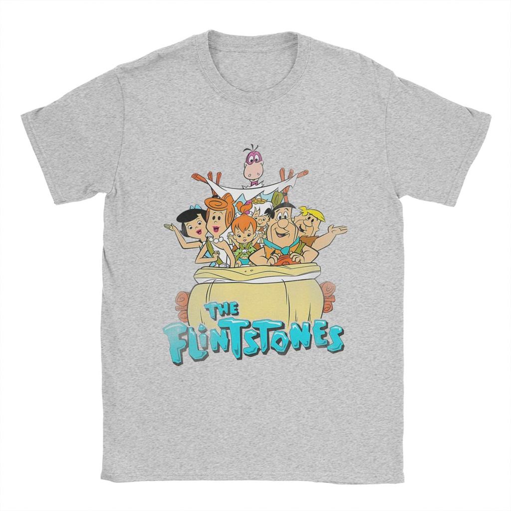 Funny Vintage Movie The Flintstone Cartoon Anime T Shirt Men Women 100% Cotton Tee Shirt Gift Idea Clothes