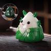 The Tea Favors Tea Pet Zongzi Sculpture Green Chinese Style Resin Rice Dumpling Statue Blessing High Temperatures