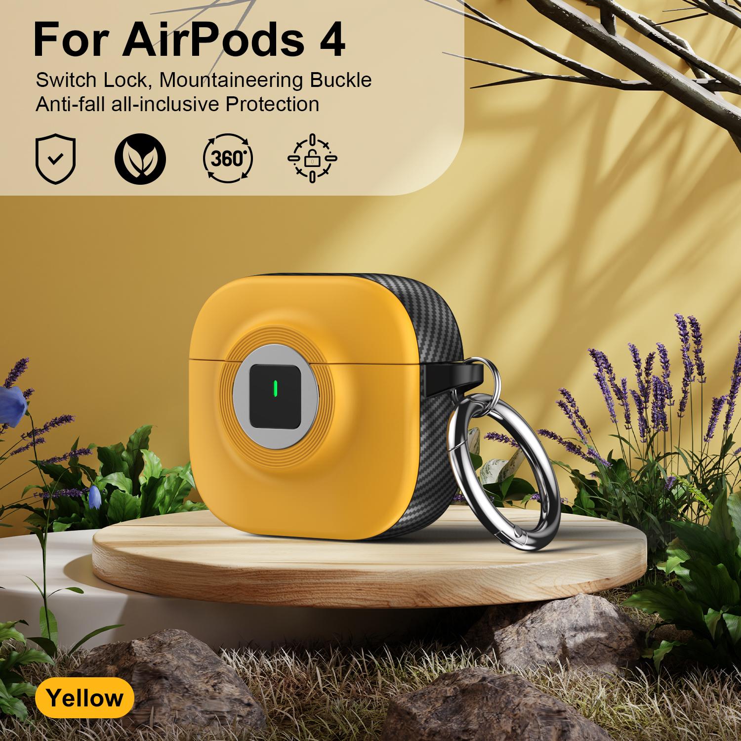 For Airpods 4 Case With Secure Lock Cover For AirPods Pro 2 2nd 3 2nd 1st Generation Cases TPU PC Headphone Coque With For AirPods 4