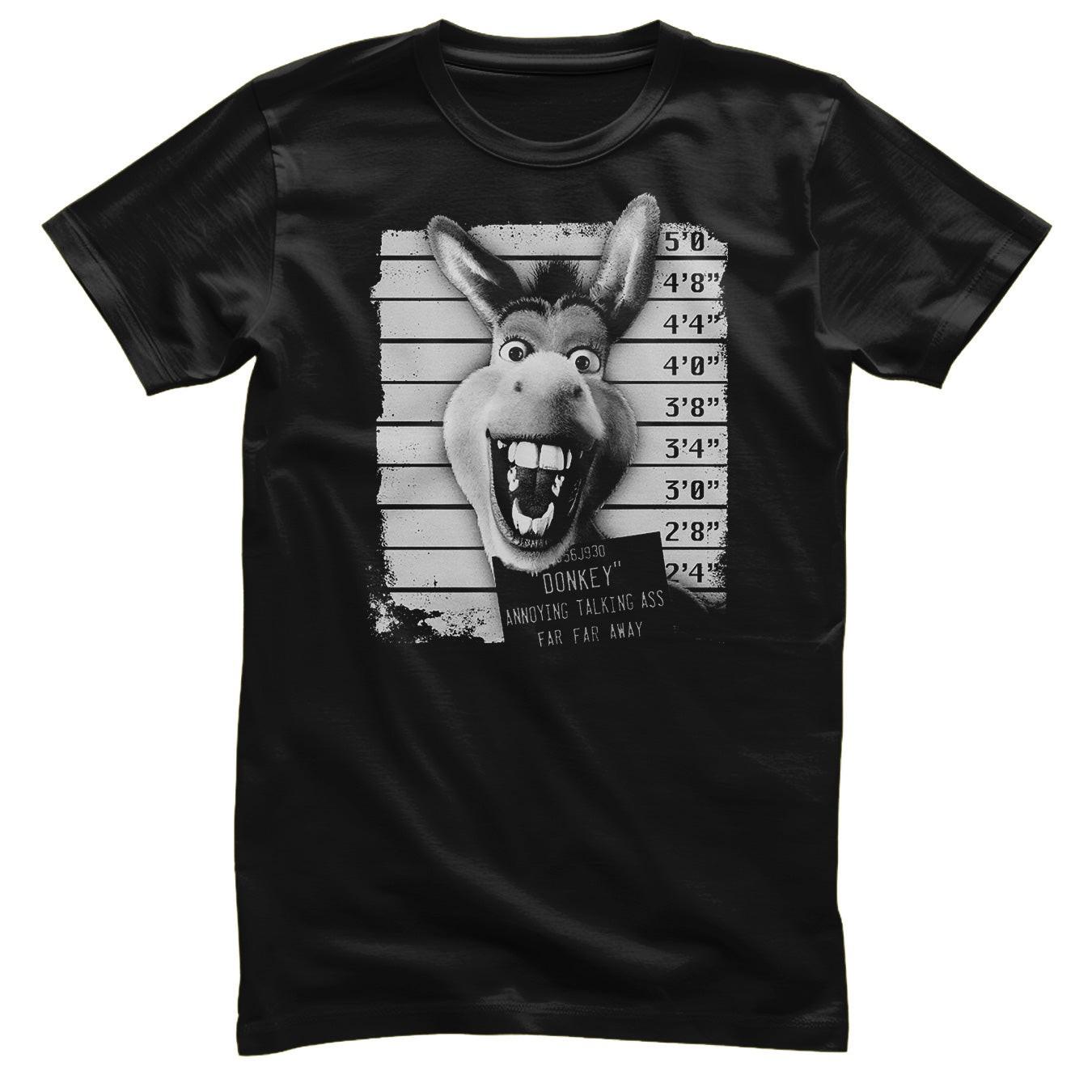 Officially Licensed Shrek Donkey MugShot Mens T-Shirt M