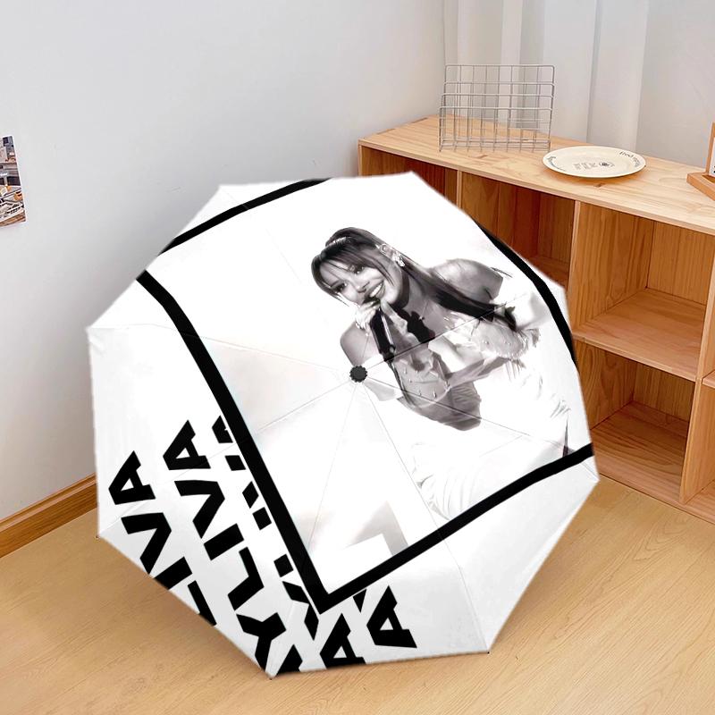 1 pz Ombrello con motivo Ayliva Ombrello portatile pieghevole Struttura a stecche in ferro Struttura a stecche Forato Ombrello da esterno per la casa