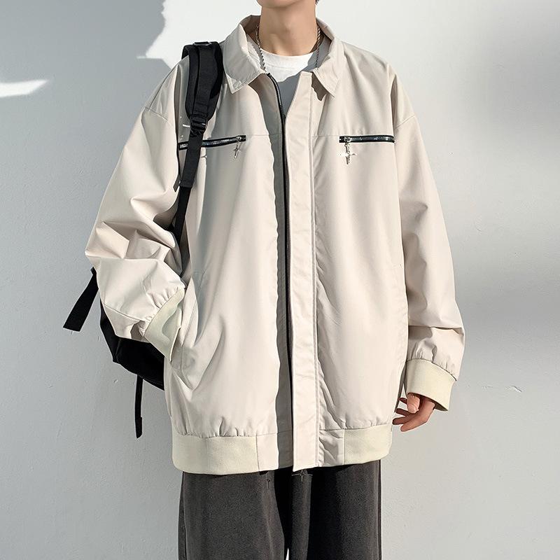 Work Jacket for Men's Spring and Autumn Men's Loose Jacket for New American Spring Casual Clothes