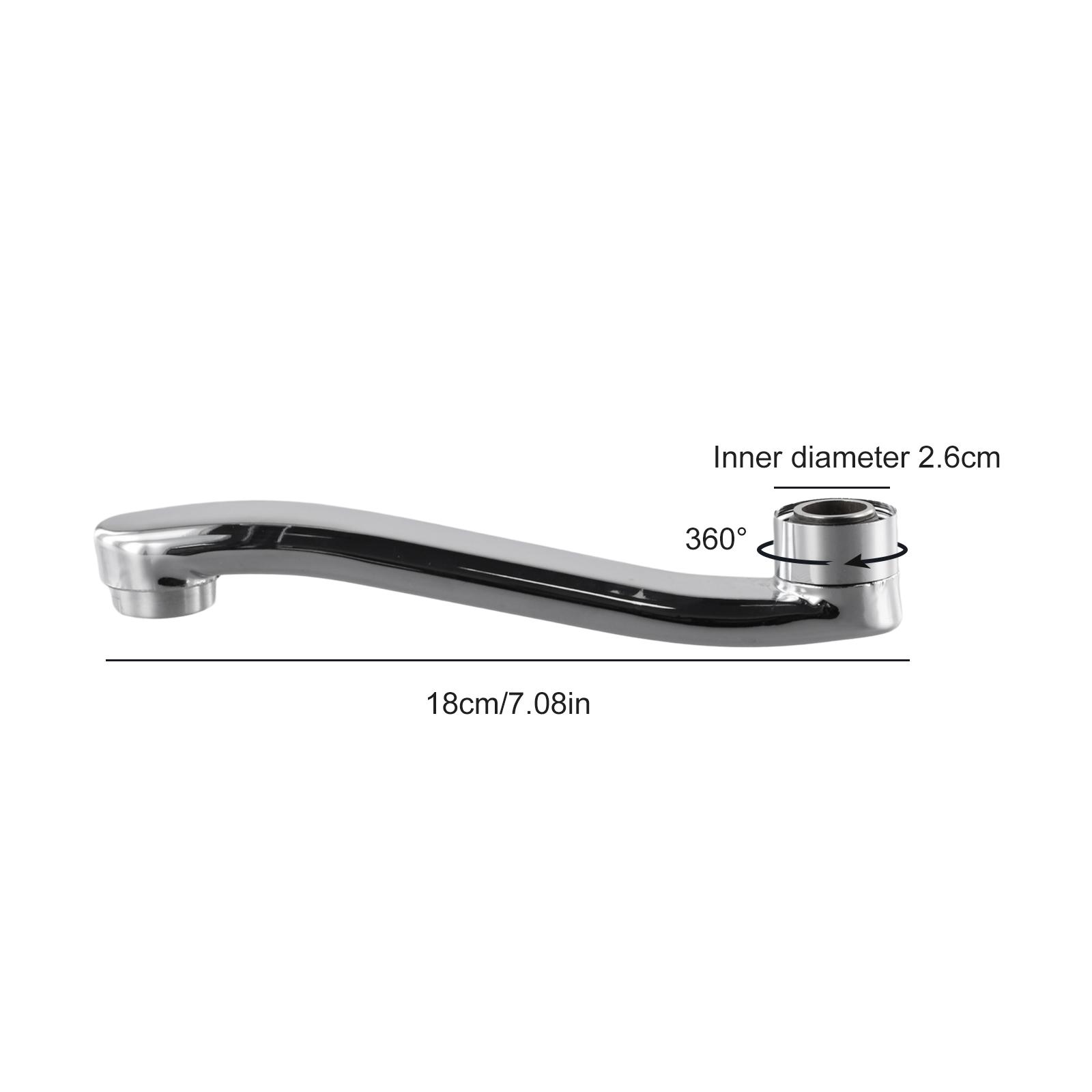 

18/22/25cm Stainless Steel Kitchen Faucet Extension Pipe In-wall Water Outlet Elbow Extension Tube Bathroom Kitchen Faucet Part