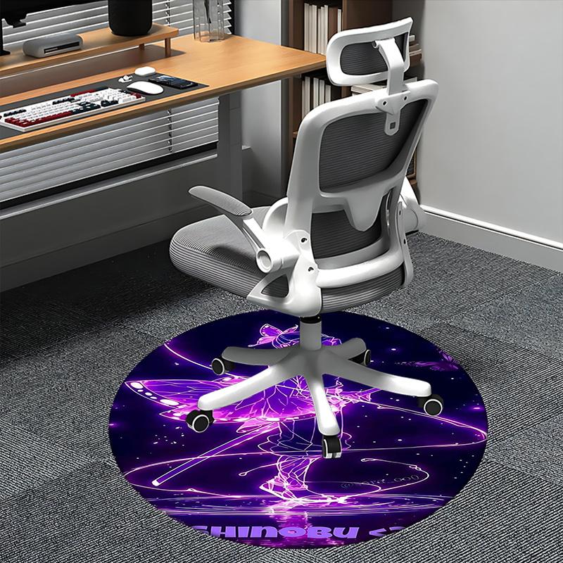 

Demon Slayer,Butterfly Chair mat Round Rug Office carpet, Non slip, Suitable for Living Rooms, Bedrooms decor.1205271a 80cm by 80cm