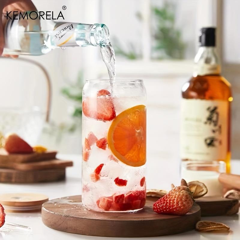 1/4PCS Transparent Bubble Tea Cup Cup With Lid and Straw Iced Americano Glass Beer Can Milk Mocha Cups Breakfast Mug Drinkware