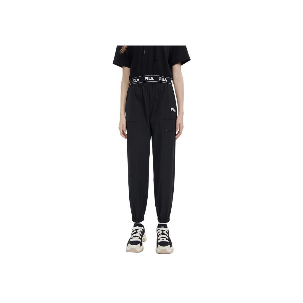 Fila Solid Color Casual Woven Sports Pants Women Pants Black F11W329801F-BK