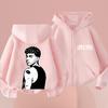 Kids Lamine Yamal Zip Up Hoodie, Boys Football Star Portrait Graphic Front Back Print Hooded Jacket, Casual Sports Sweatshirt