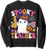 Spooky Teacher Ghost Pencil Teach Funny Halloween Unisex Crewneck Sweatshirt