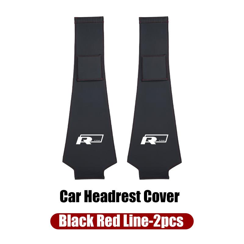 Car Leather Headrest Protective Cover Storage Bag For Volkswagen VW R Tiguan CC Jetta Polo Golf Passat T-ROC AY5