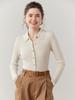 Slim Fit Polo Neck Cashmere Cardigan - Thin Wool Knit for Autumn/Winter