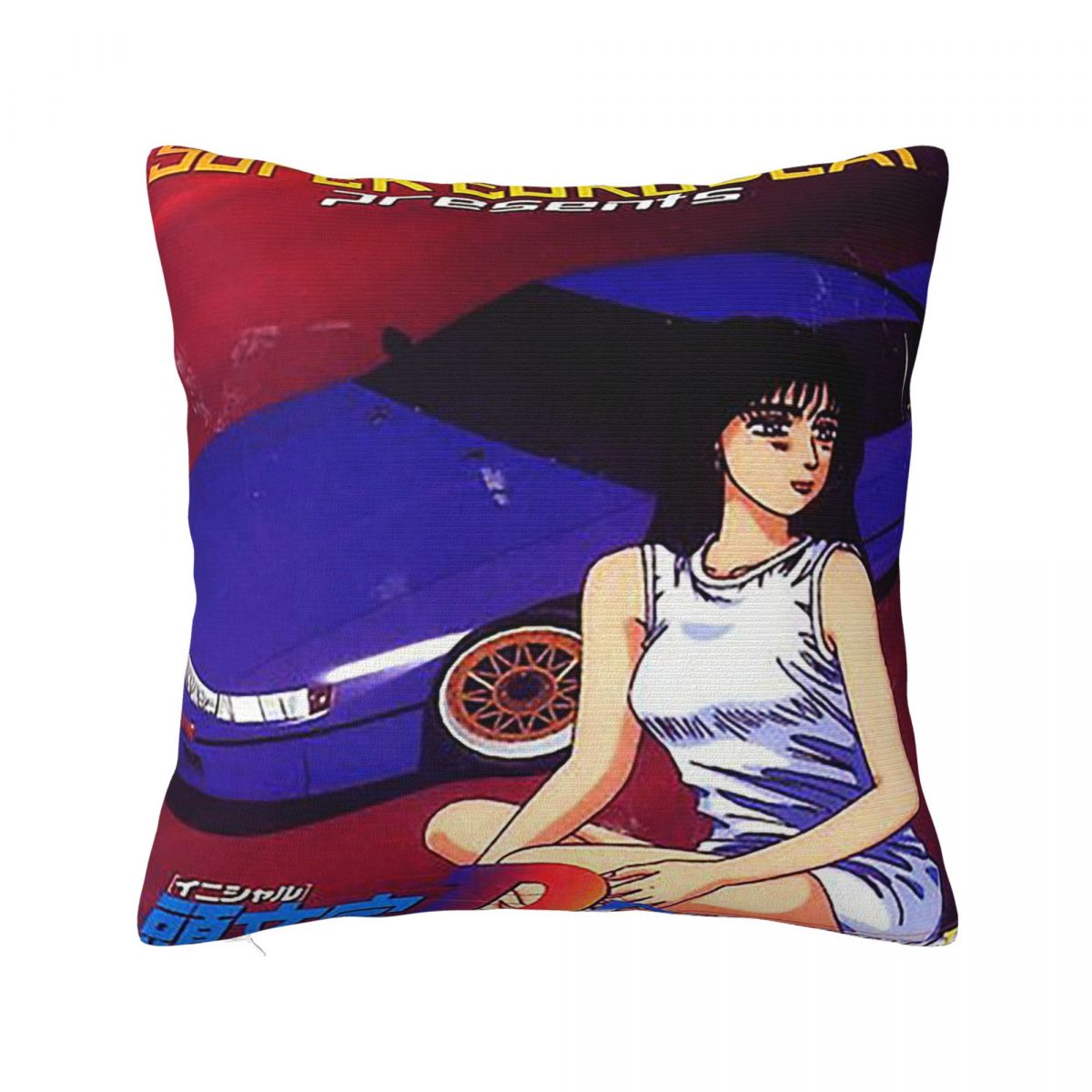 Initial D Mako Super Eurobeat Anim Square Pillowcase Pillow Cover Cushion Zip Decorative Comfort Throw Pillow for Home Sofa 30x30 cm 12x12 in