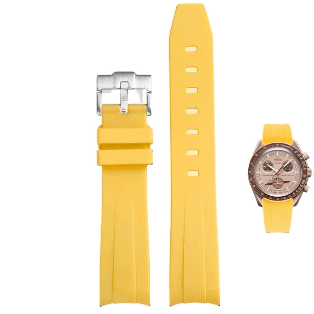 20mm Watch Band for and Rubber Watch Band with Silicone Waterproof and Includes Adjustment Tool and Spring Omega, Swatch, MoonSwatch, Omega,